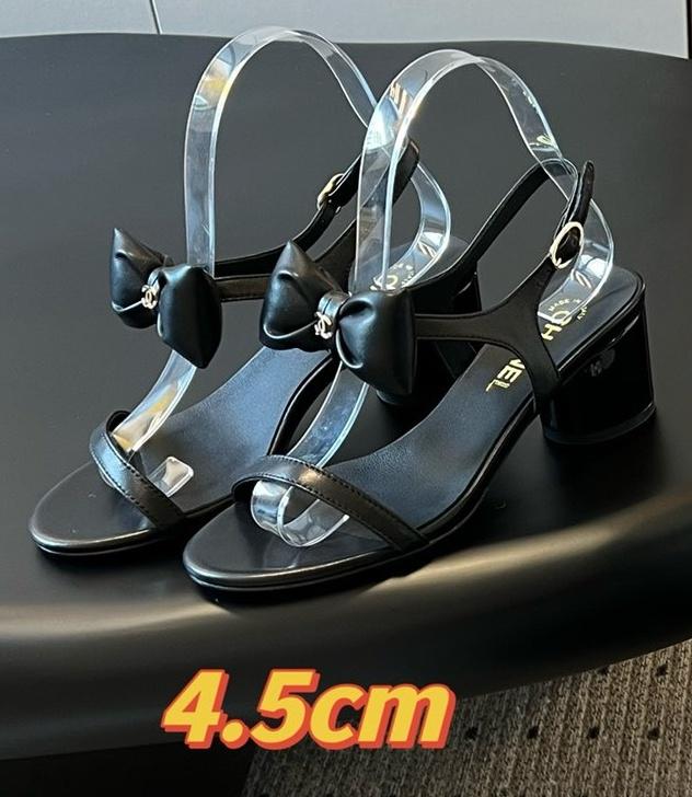 샤넬 리본 미들힐 샌들 2cm, 4.5cm 굽높이