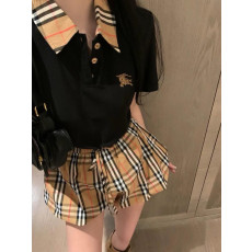 버버리 폴로 카라티, 체크스커트 셋업 (국내배송)