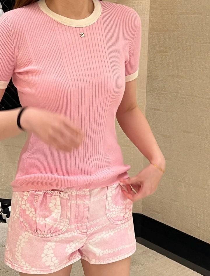 샤넬 골지 마크러운드 반팔티 3컬러 (국내배송)