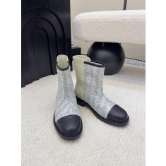 샤넬 시퀸 가죽 부츠