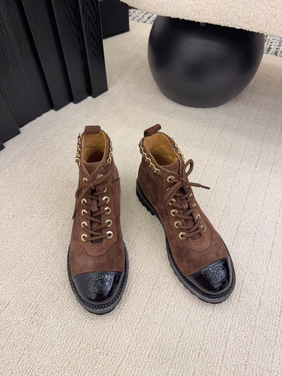 샤넬 스웨이드 레이스업 부츠