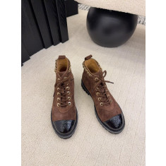 샤넬 스웨이드 레이스업 부츠