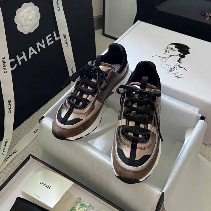 샤넬 25B 믹스드파이버 스니커즈 핑크골드