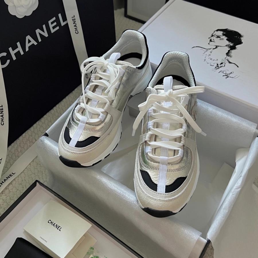 샤넬 25B 믹스드파이버 스니커즈 실버