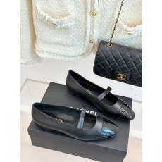 샤넬 25A 리본 투톤 플랫슈즈